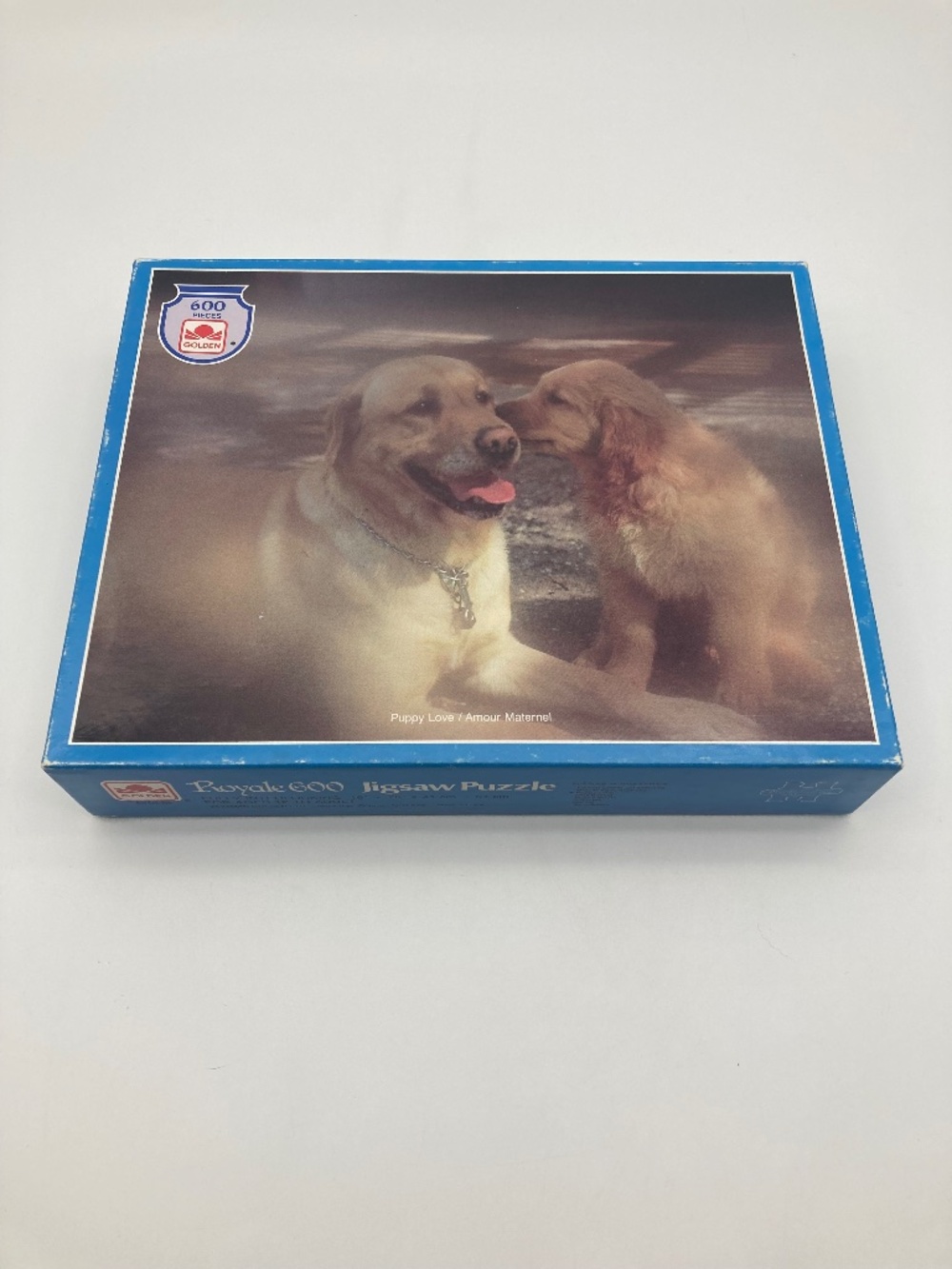 Sealed 1980s Golden Royale 600 Piece Jigsaw Puzzle Puppy Love Dogs 4648-02